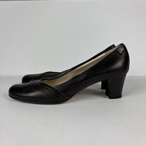 TARYN ROSE Size 8 Black Brocade Wedge Peep Toe Heels Shoes 38.5 Eur